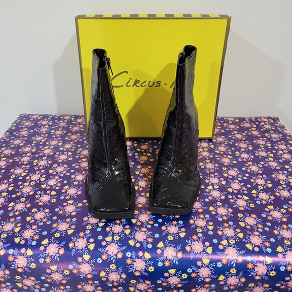 CIRCUS NY by SAM EDELMAN  CROC EMBOSSED ANKLE BOOTS NWOT - Picture 12 of 14
